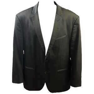 Zara Man Jacket Size 46 Black Single Breasted 2-Button‎ Notched Lapel Minimalist